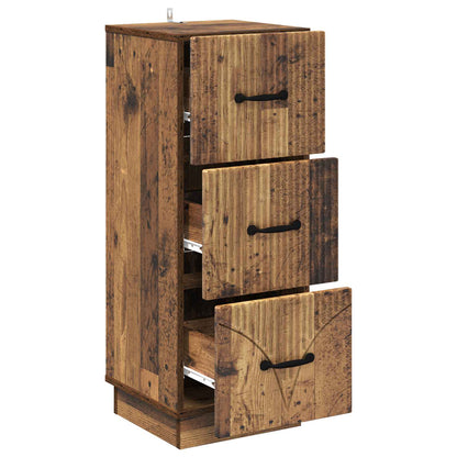 Drawer Cabinet Old Wood 33 x 34.5 x 87 cm Engineered Wood