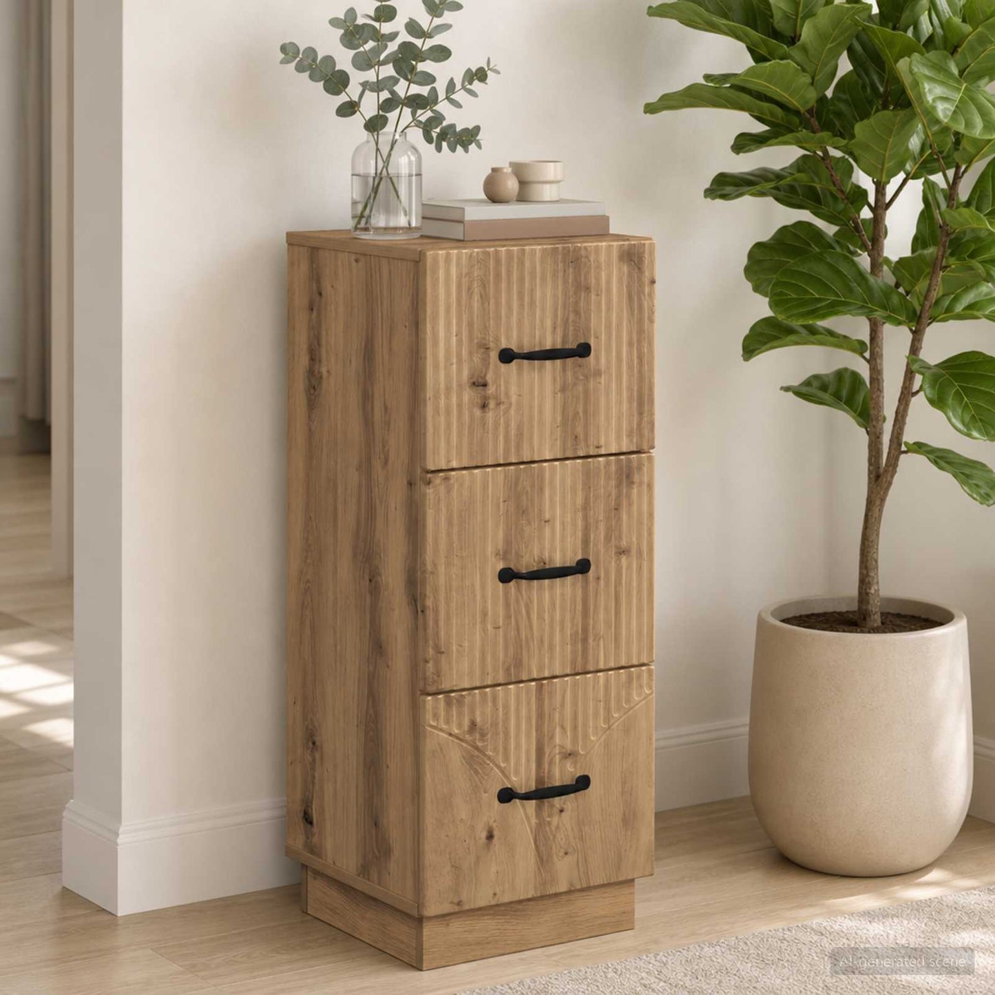 Drawer Cabinet 33 x 34.5 x 87 cm Engineered Wood Artisan Oak