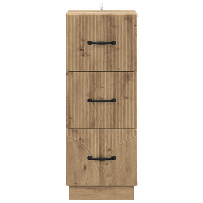 Drawer Cabinet Artisan Oak 33 x 34.5 x 87 cm Engineered Wood