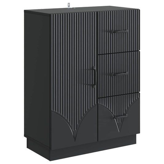 Sideboard with Drawer Black 66 x 34.5 x 87 cm Engineered Wood