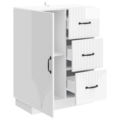 Sideboard High Gloss White 66 x 34.5 x 87 cm Engineered Wood
