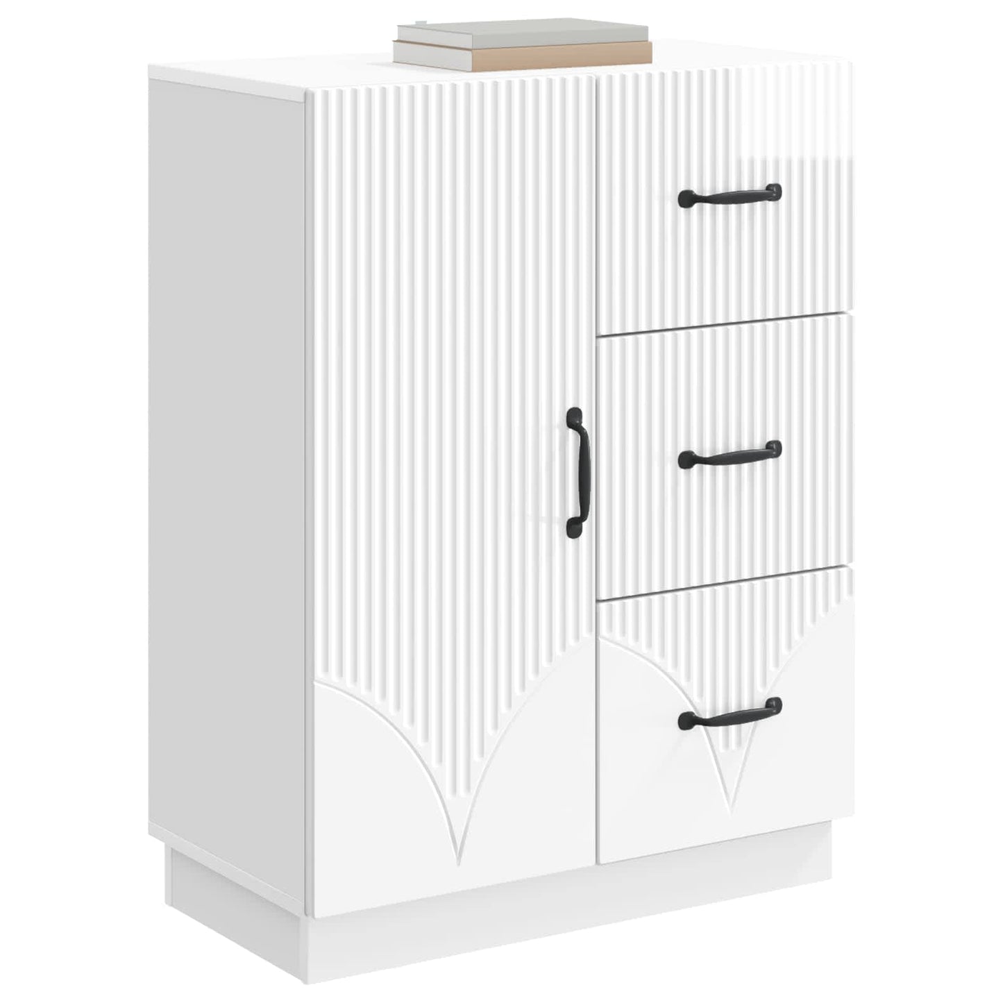 Sideboard High Gloss White 66 x 34.5 x 87 cm Engineered Wood