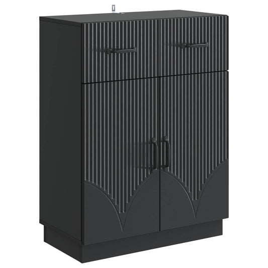 Sideboard with Drawer Black 66 x 34.5 x 87 cm Engineered Wood