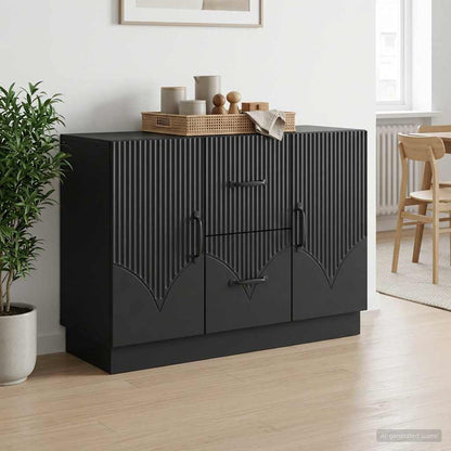 Sideboard with Drawer Black 89 x 34.5 x 57 cm Engineered Wood