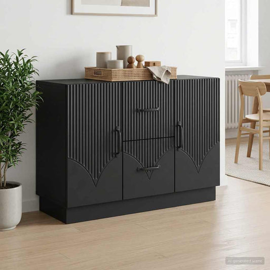 Sideboard with Drawer Black 89 x 34.5 x 57 cm Engineered Wood