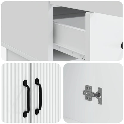 Sideboard White 66 x 34.5 x 92 cm Engineered Wood