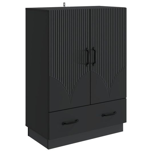 Sideboard with Drawer Black 66 x 34.5 x 92 cm Engineered Wood