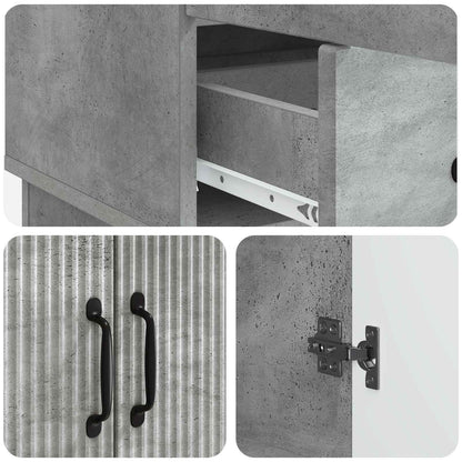 Sideboard Concrete Grey 66 x 34.5 x 92 cm Engineered Wood