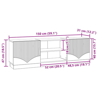 TV Cabinet Black 150 x 31 x 47 cm Engineered Wood