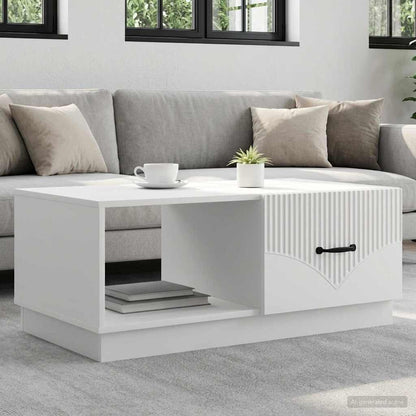 Coffee Table White 90 x 50 x 37 cm Engineered Wood
