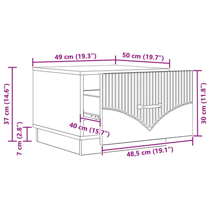 Coffee Table with Drawer White 49 x 50 x 37 cm Engineered Wood
