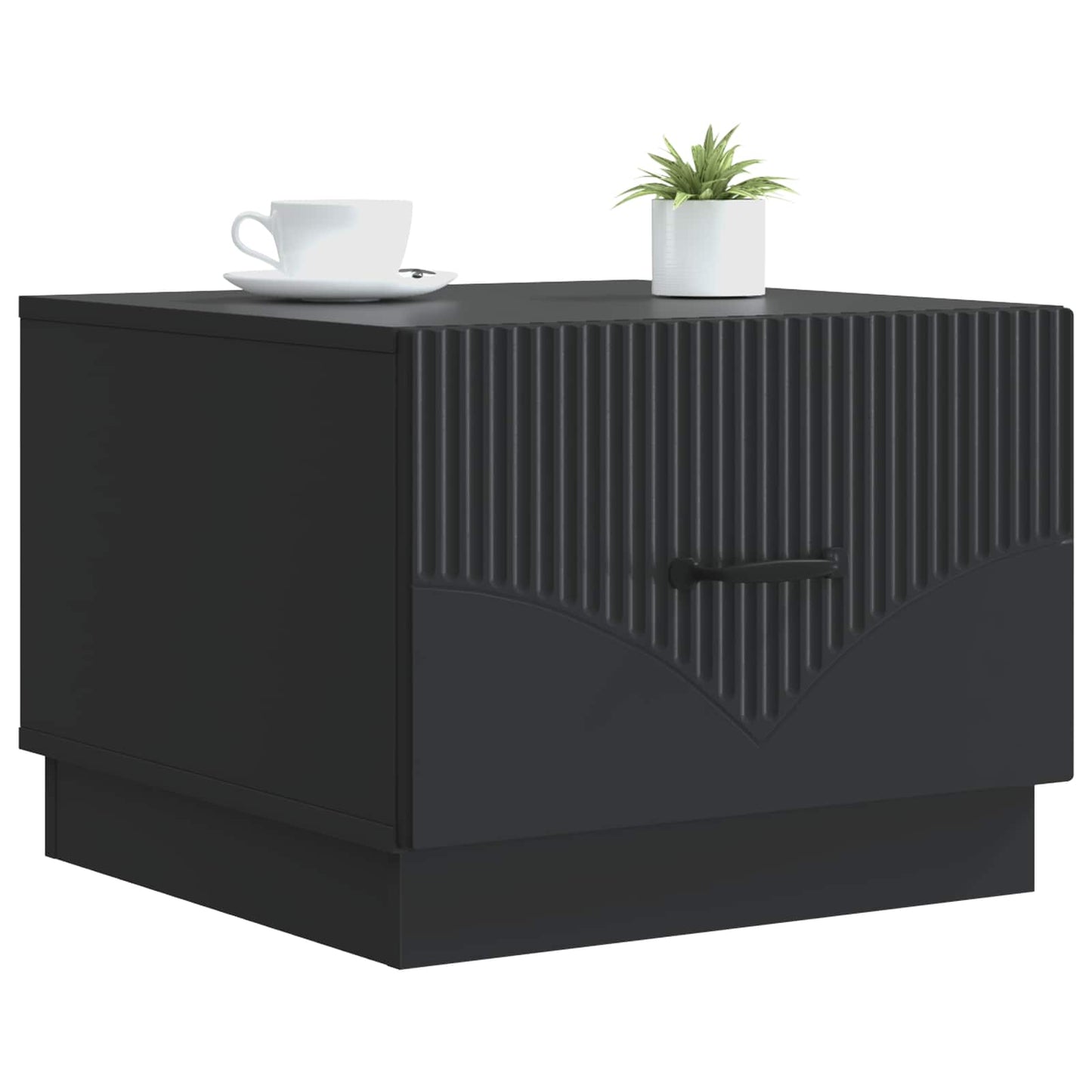 Coffee Table with Drawer Black 49 x 50 x 37 cm Engineered Wood