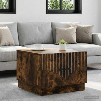 Coffee Table Smoked Oak 49 x 50 x 37 cm Engineered Wood