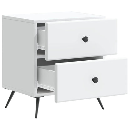 Bedside Cabinet White 43 x 34.5 x 47.5 cm Engineered Wood