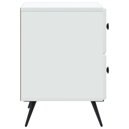 Bedside Cabinet White 43 x 34.5 x 47.5 cm Engineered Wood