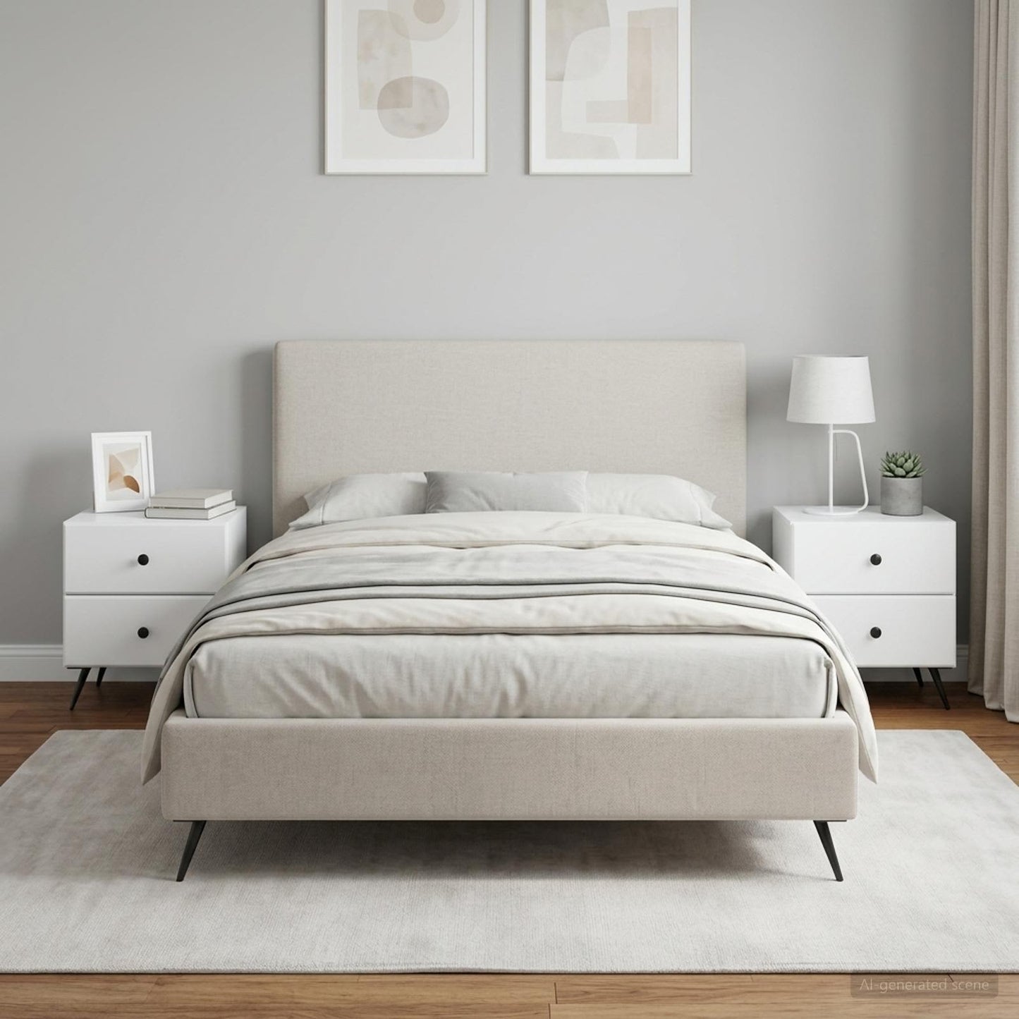 Bedside Cabinet 2 pcs White 43 x 34.5 x 47.5 cm Engineered Wood