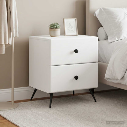 Bedside Cabinet 2 pcs White 43 x 34.5 x 47.5 cm Engineered Wood