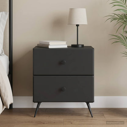 Bedside Cabinet Black 43 x 34.5 x 47.5 cm Engineered Wood