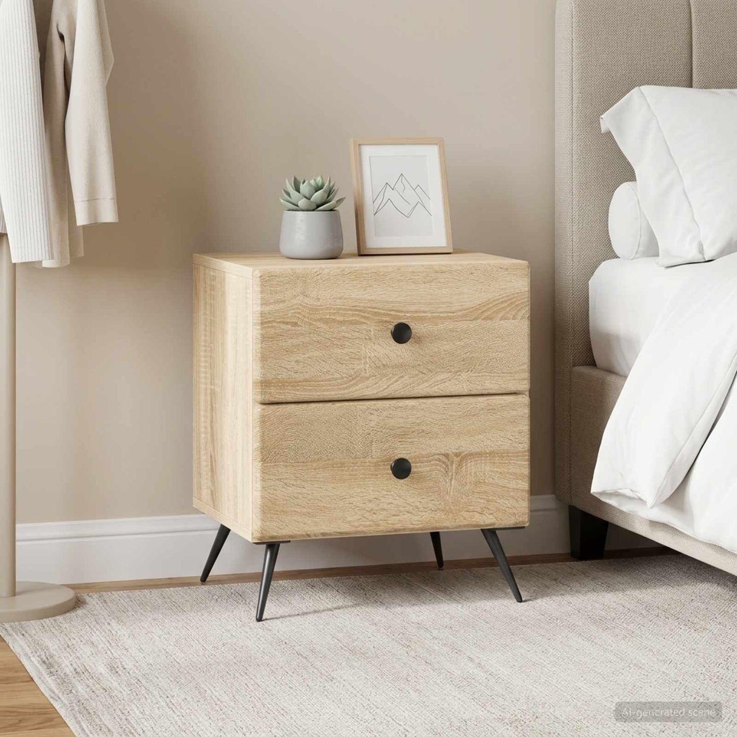 Bedside Cabinet 2 pcs Sonoma Oak 43 x 34.5 x 47.5 cm