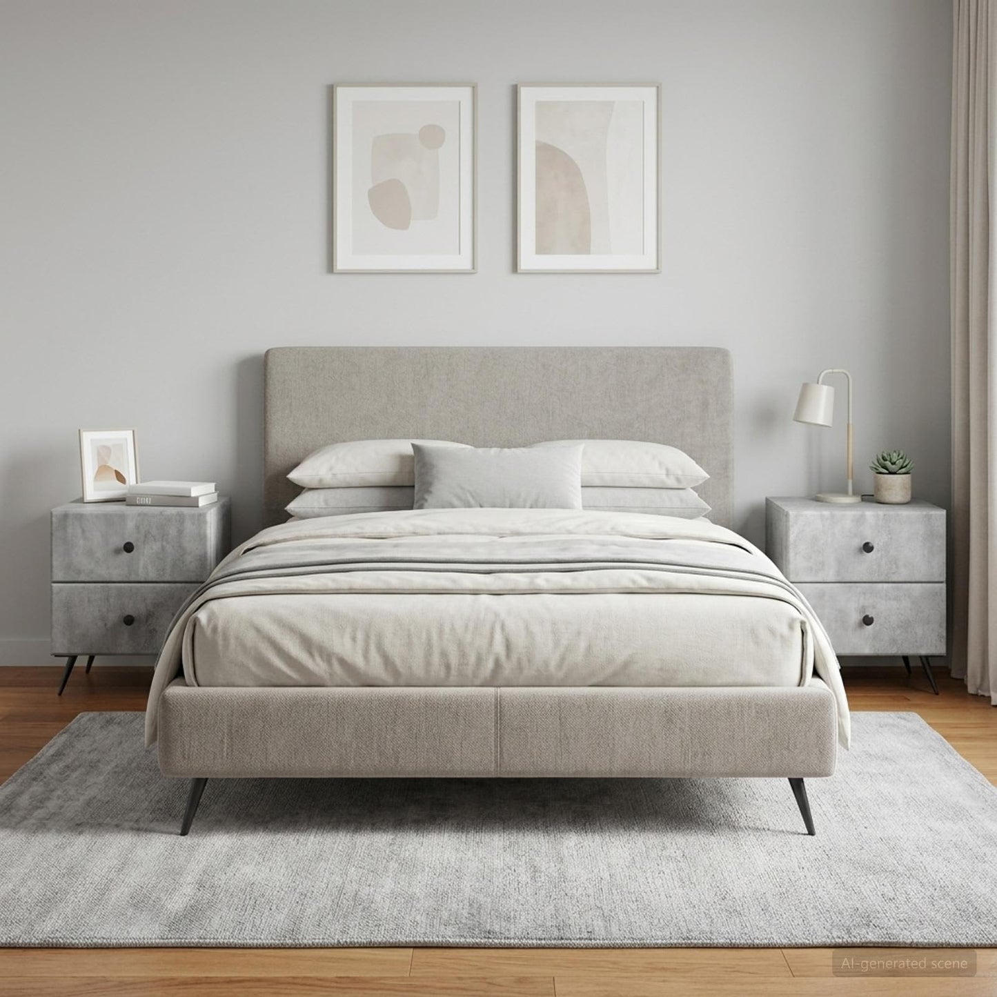 Bedside Cabinet 2 pcs Concrete Grey 43 x 34.5 x 47.5 cm