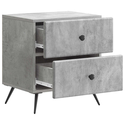 Bedside Cabinet 2 pcs Concrete Grey 43 x 34.5 x 47.5 cm