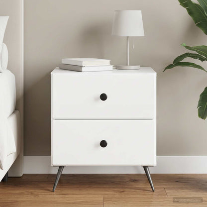 Bedside Cabinet High Gloss White 43 x 34.5 x 47.5 cm
