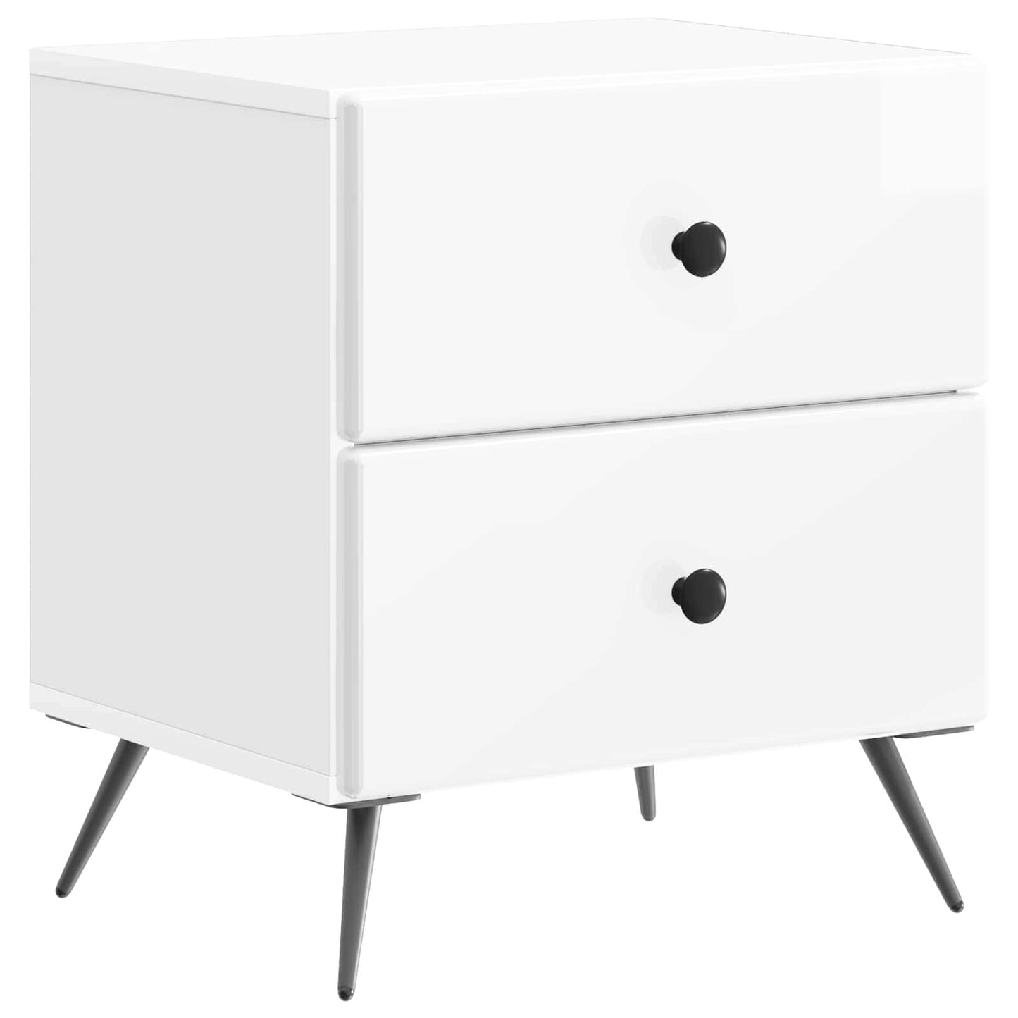 Bedside Cabinet High Gloss White 43 x 34.5 x 47.5 cm