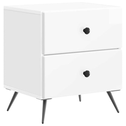 Bedside Cabinet High Gloss White 43 x 34.5 x 47.5 cm
