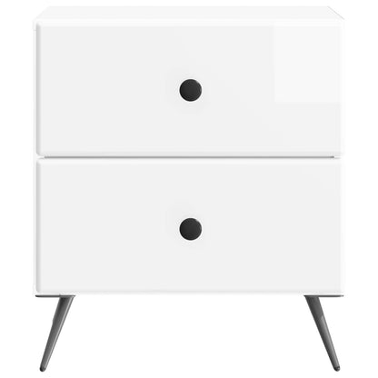 Bedside Cabinet High Gloss White 43 x 34.5 x 47.5 cm