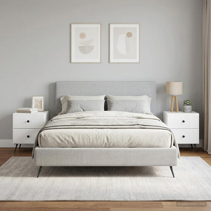 Bedside Cabinet 2 pcs High Gloss White 43 x 34.5 x 47.5 cm