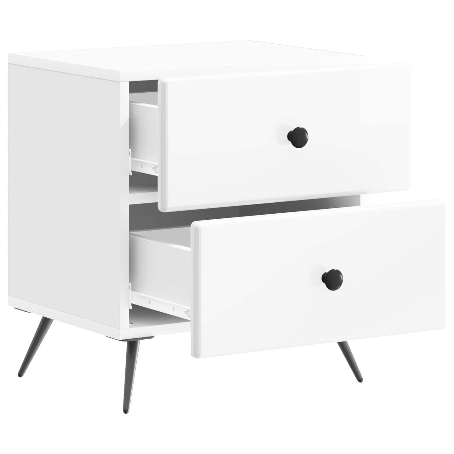Bedside Cabinet 2 pcs High Gloss White 43 x 34.5 x 47.5 cm