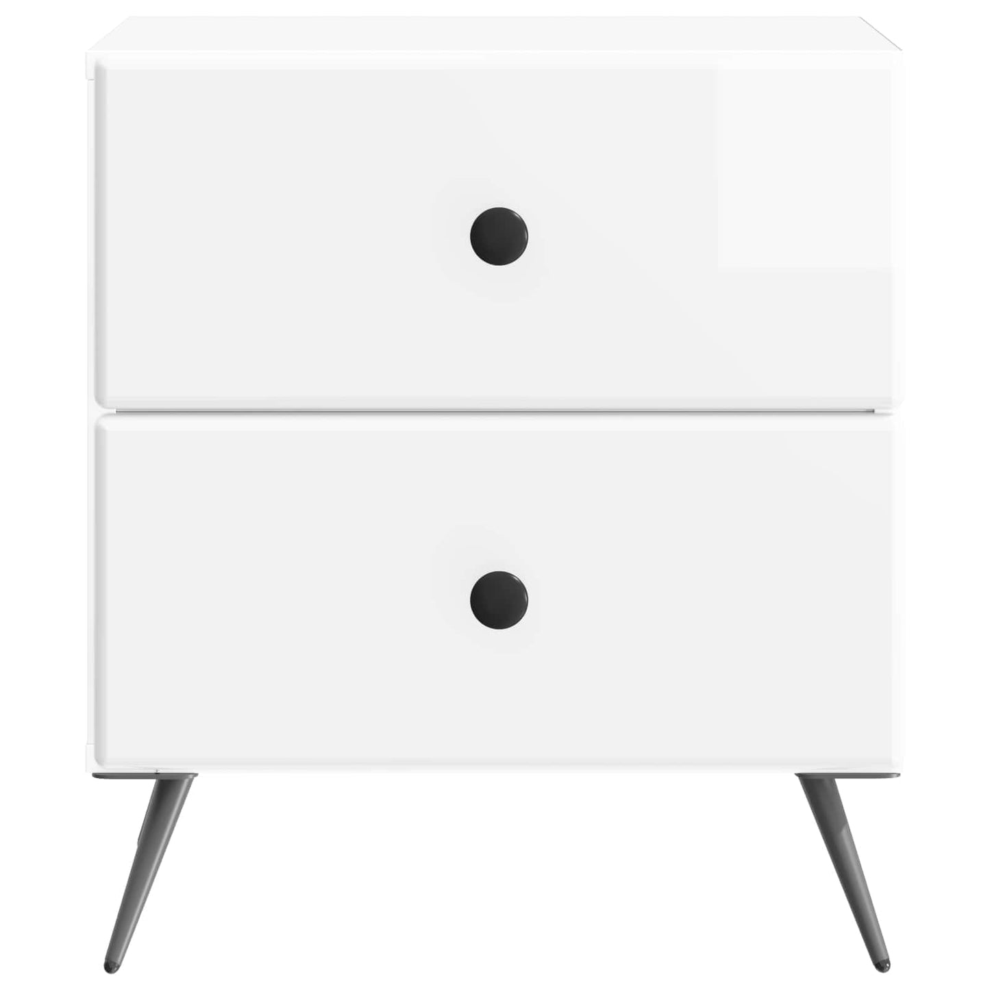 Bedside Cabinet 2 pcs High Gloss White 43 x 34.5 x 47.5 cm