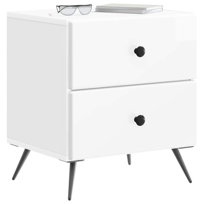 Bedside Cabinet 2 pcs High Gloss White 43 x 34.5 x 47.5 cm
