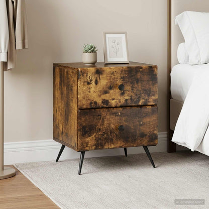 Bedside Cabinet 2 pcs Smoked Oak 43 x 34.5 x 47.5 cm