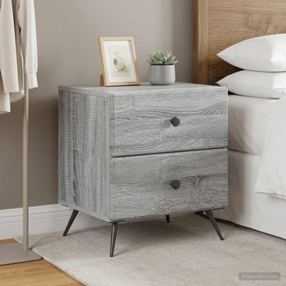 Bedside Cabinet 2 pcs Grey Sonoma 43 x 34.5 x 47.5 cm