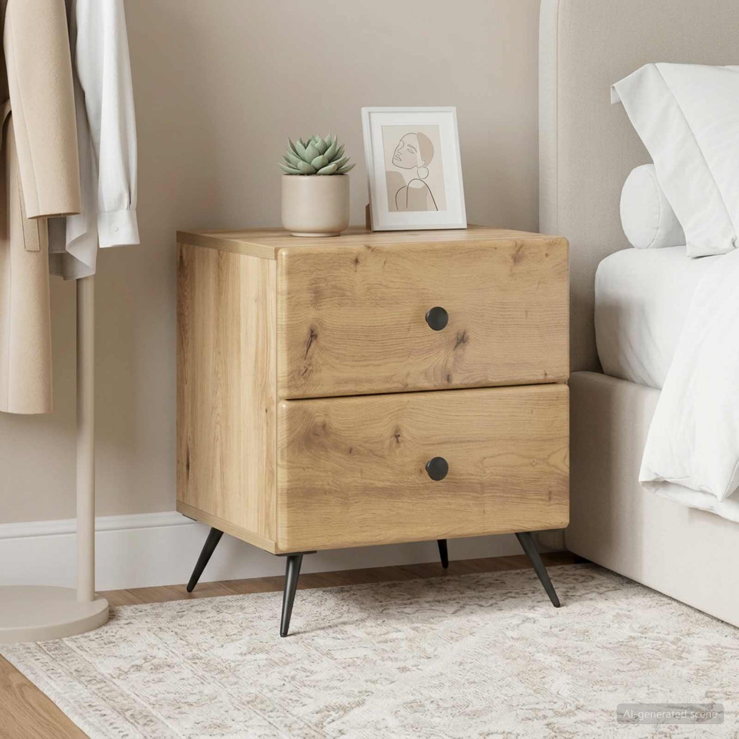 Bedside Cabinet 2 pcs Artisan Oak 43 x 34.5 x 47.5 cm
