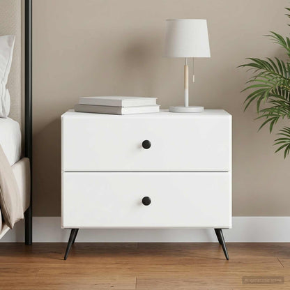 Bedside Cabinet White 62 x 34.5 x 47.5 cm Engineered Wood