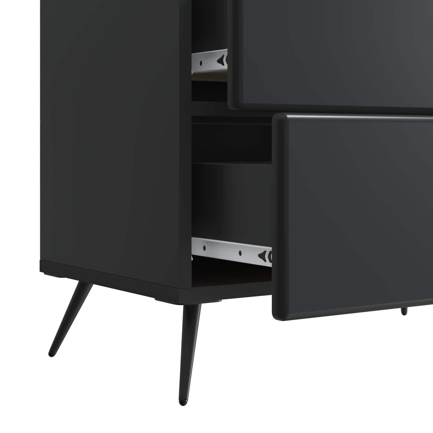 Bedside Cabinet Black 62 x 34.5 x 47.5 cm Engineered Wood