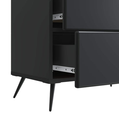 Bedside Cabinet Black 62 x 34.5 x 47.5 cm Engineered Wood