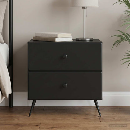 Bedside Cabinet Black 62 x 34.5 x 47.5 cm Engineered Wood