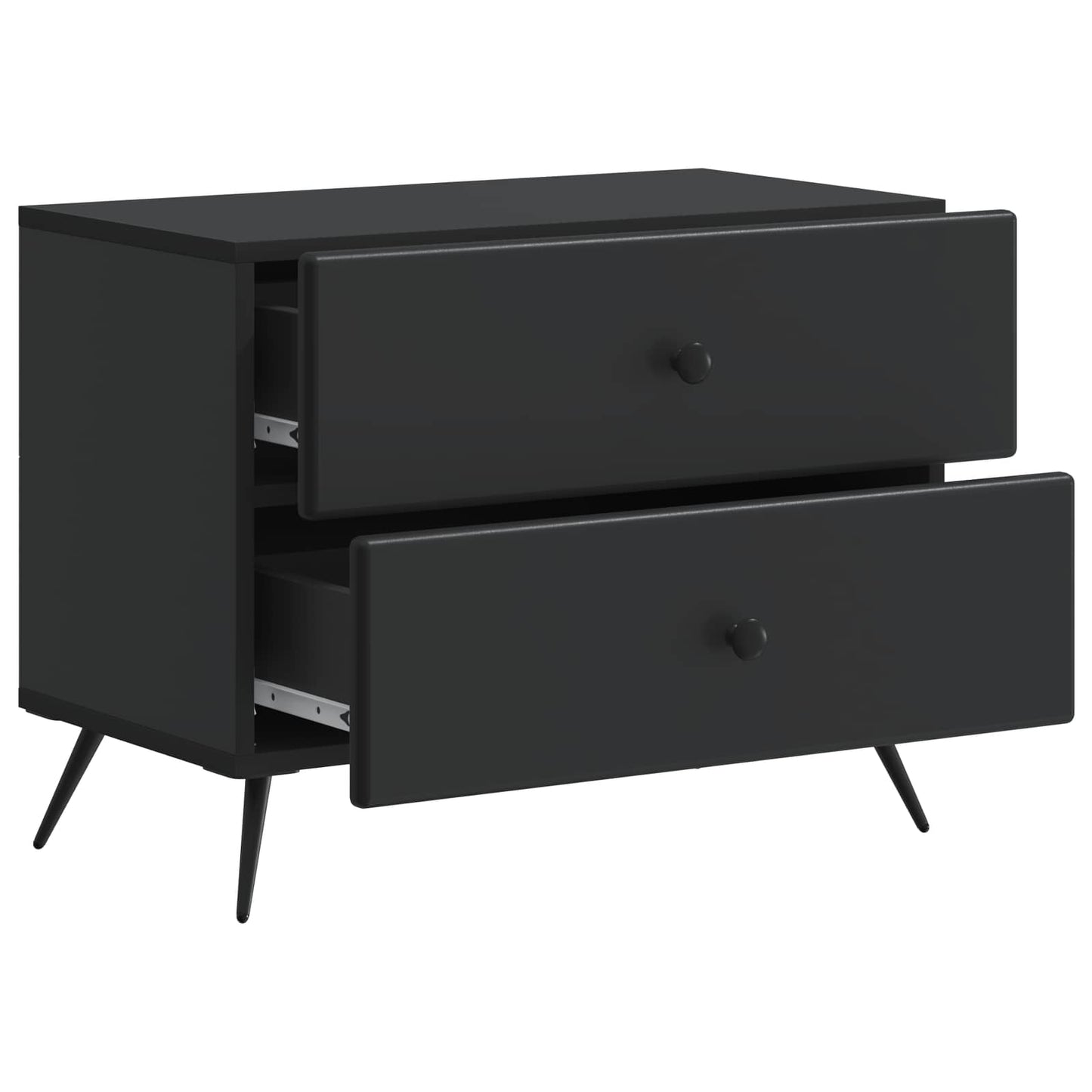 Bedside Cabinet Black 62 x 34.5 x 47.5 cm Engineered Wood