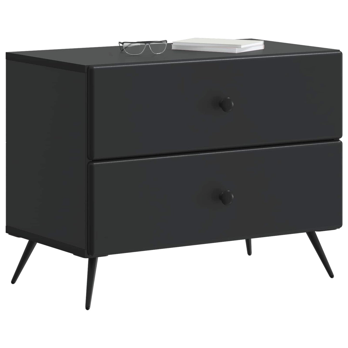 Bedside Cabinet Black 62 x 34.5 x 47.5 cm Engineered Wood