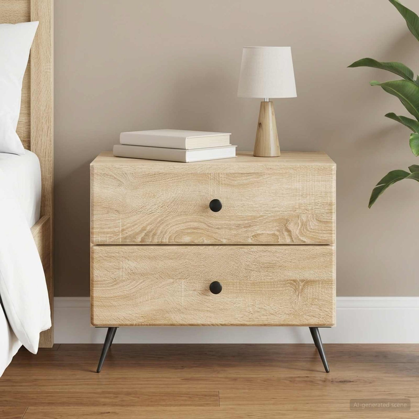 Bedside Cabinet Sonoma Oak 62 x 34.5 x 47.5 cm Engineered Wood