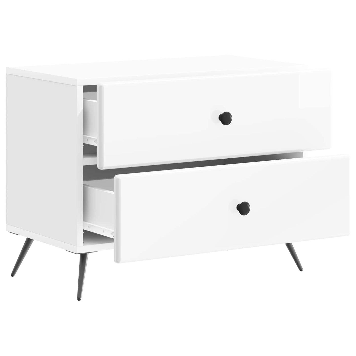 Bedside Cabinet High Gloss White 62 x 34.5 x 47.5 cm