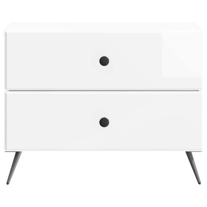 Bedside Cabinet High Gloss White 62 x 34.5 x 47.5 cm