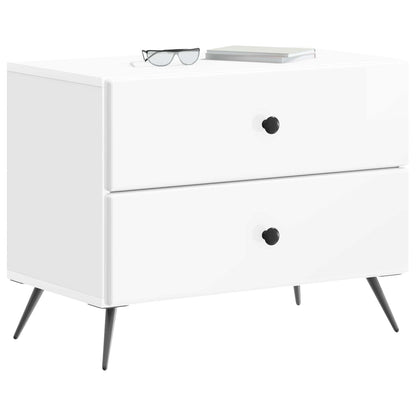 Bedside Cabinet High Gloss White 62 x 34.5 x 47.5 cm