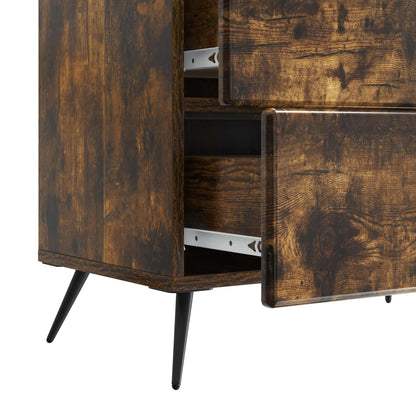 Bedside Cabinet Smoked Oak 62 x 34.5 x 47.5 cm Engineered Wood