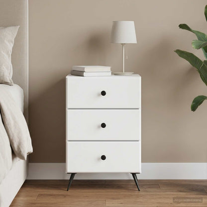 Bedside Cabinet White 43 x 41 x 66.5 cm Engineered Wood