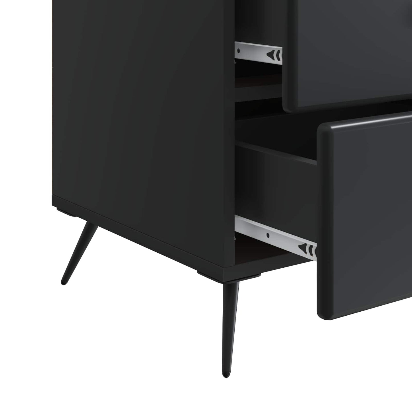 Bedside Cabinet Black 43 x 41 x 66.5 cm Engineered Wood