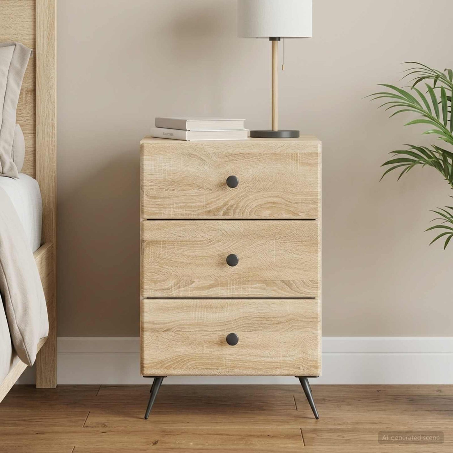 Bedside Cabinet Sonoma Oak 43 x 41 x 66.5 cm Engineered Wood